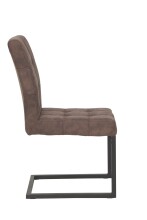 Freischwinger >Dosi-I< in vintage braun, Metall / Polyester - 42x91x62cm (BxHxT)