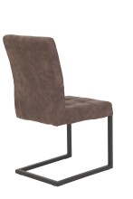 Freischwinger >Dosi-I< in vintage braun, Metall / Polyester - 42x91x62cm (BxHxT)