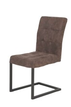 Freischwinger >Dosi-I< in vintage braun, Metall / Polyester - 42x91x62cm (BxHxT)