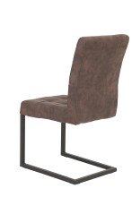 Freischwinger >Dosi-I< in vintage braun, Metall / Polyester - 42x91x62cm (BxHxT)
