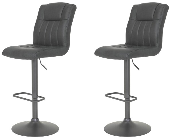 Barhocker >Elmer-I< in Vintage anthrazit, Metall / Stoff - 45x102x60cm (BxHxT)