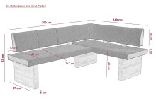 Eckbank >Lawton< in Braun/Artisan Eiche - 200x83x57 (BxHxT)