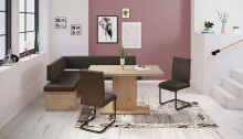 Eckbank >Lawton< in Braun/Artisan Eiche - 200x83x57 (BxHxT)