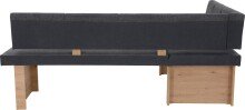 Eckbank >Lawton< in Anthrazit/Artisan Eiche - 200x83x57 (BxHxT)