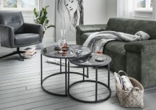 Beistelltisch >2/053-05.23< in Marmor schwarz -...