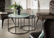 Beistelltisch >2/053-11.05< in Schwarz/Weiß - 42x65 (HxD)