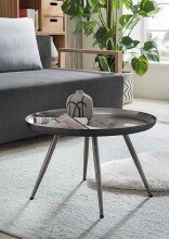 Beistelltisch >2094-14< in Anthrazit, Stahl Aluminium - 38cm (H)