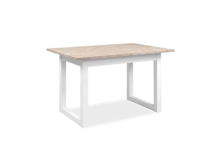 Esstisch >Houston< in Sandstein / weiß - 120x75x80cm (BxHxT)