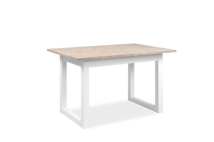 Esstisch >Houston< in Sandstein / weiß - 120x75x80cm (BxHxT)