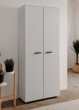 Schuhschrank >Lugo< in weiß - 74x181,5x34cm (BxHxT)