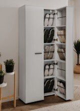 Schuhschrank >Lugo< in weiß - 74x181,5x34cm (BxHxT)
