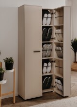 Schuhschrank >Lugo< in samt - 74x181,5x34cm (BxHxT)