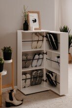 Schuhschrank >Satos< in weiß - 50x105x34cm (BxHxT)