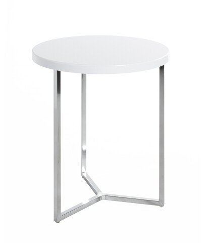 Beistelltisch >16340< in chrom-weiß, MDF, Metall - 54x45cm (HxD)