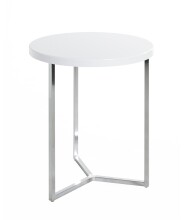 Beistelltisch >16340< in chrom-weiß, MDF,...