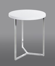 Beistelltisch >16340< in chrom-weiß, MDF, Metall - 54x45cm (HxD)