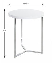 Beistelltisch >16340< in chrom-weiß, MDF, Metall - 54x45cm (HxD)