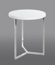 Beistelltisch >16340< in chrom-weiß, MDF, Metall - 54x45cm (HxD)