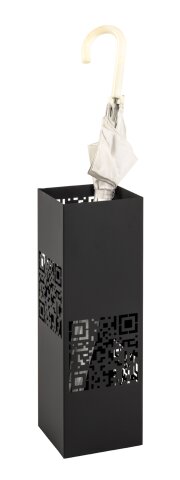 Schirmständer >17513< in schwarz, Metall - 16x48x16cm (BxHxT)