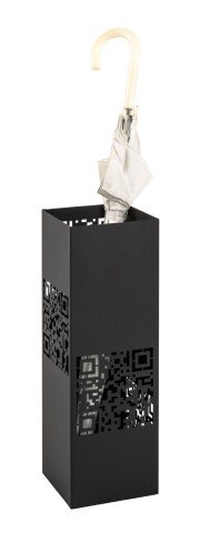 Schirmständer >17513< in schwarz, Metall - 16x48x16cm (BxHxT)