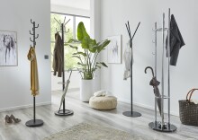 Garderobenständer >17544< in schwarz, Metall - 170x29cm (HxD)