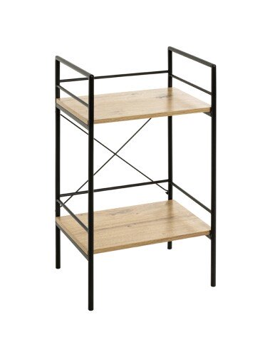 Beistelltisch >21957< in schwarz-eiche, MDF, Metall - 34x62x27cm (BxHxT)