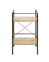 Beistelltisch >21957< in schwarz-eiche, MDF, Metall - 34x62x27cm (BxHxT)