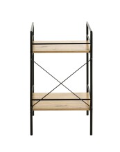 Beistelltisch >21957< in schwarz-eiche, MDF, Metall - 34x62x27cm (BxHxT)