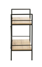 Beistelltisch >21957< in schwarz-eiche, MDF, Metall - 34x62x27cm (BxHxT)