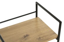Beistelltisch >21957< in schwarz-eiche, MDF, Metall - 34x62x27cm (BxHxT)