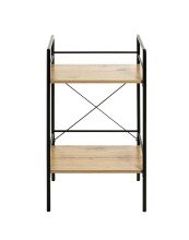 Beistelltisch >21957< in schwarz-eiche, MDF, Metall - 34x62x27cm (BxHxT)