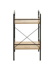 Beistelltisch >21957< in schwarz-eiche, MDF, Metall - 34x62x27cm (BxHxT)