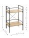 Beistelltisch >21957< in schwarz-eiche, MDF, Metall - 34x62x27cm (BxHxT)