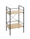 Beistelltisch >21957< in schwarz-eiche, MDF, Metall - 34x62x27cm (BxHxT)