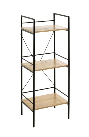Regal >21958< in schwarz-eiche, MDF, Metall - 34x96x27cm (BxHxT)