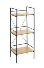 Regal >21958< in schwarz-eiche, MDF, Metall -...