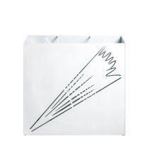 Schirmständer >22368< in weiss, Metall, Stahl - 50x48x16cm (BxHxT)
