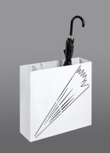Schirmständer >22368< in weiss, Metall, Stahl - 50x48x16cm (BxHxT)