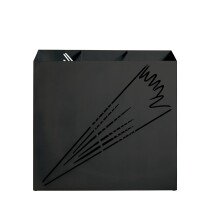 Schirmständer >22568< in schwarz, Metall - 50x48x16cm (BxHxT)