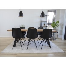 Schalenstuhl >Oslo< (2er-Set) in Schwarz, Glattlederoptik - 48x86x55cm (BxHxT)