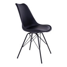 Schalenstuhl >Oslo< (2er-Set) in Schwarz, Glattlederoptik - 48x86x55cm (BxHxT)