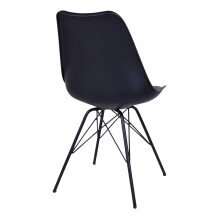 Schalenstuhl >Oslo< (2er-Set) in Schwarz, Glattlederoptik - 48x86x55cm (BxHxT)