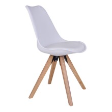 Schalenstuhl >Bergen< (2er-Set) in Weiss, Glattlederoptik - 48x86x55cm (BxHxT)