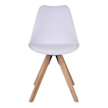 Schalenstuhl >Bergen< (2er-Set) in Weiss, Glattlederoptik - 48x86x55cm (BxHxT)