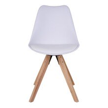 Schalenstuhl >Bergen< (2er-Set) in Weiss, Glattlederoptik - 48x86x55cm (BxHxT)