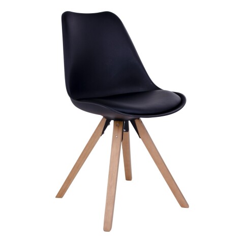 Schalenstuhl >Bergen< (2er-Set) in Schwarz, Glattlederoptik - 48x86x55cm (BxHxT)