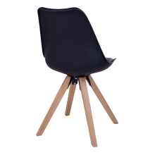 Schalenstuhl >Bergen< (2er-Set) in Schwarz, Glattlederoptik - 48x86x55cm (BxHxT)