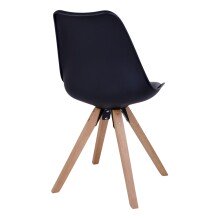 Schalenstuhl >Bergen< (2er-Set) in Schwarz, Glattlederoptik - 48x86x55cm (BxHxT)