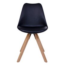 Schalenstuhl >Bergen< (2er-Set) in Schwarz, Glattlederoptik - 48x86x55cm (BxHxT)
