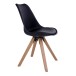 Schalenstuhl >Bergen< (2er-Set) in Schwarz, Glattlederoptik - 48x86x55cm (BxHxT)